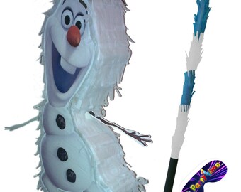 Pinhata de boneco de neve com tema de palitos, suprimentos para festa de aniversário, venda nos olhos, jogo feliz, decoração de princesa, suprimentos congelados, Olaf, Reino Unido