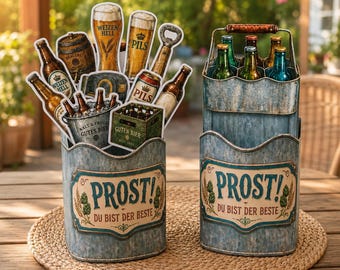 Printable Father’s Day Beer Crate Design | Duplo Wrapper Gift for Dad | Cute DIY Lucky Charm Template