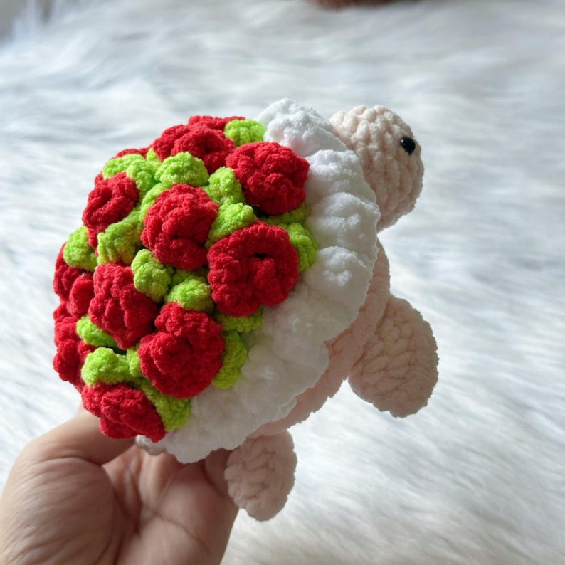 Rose Turtle Amigurumi Crochet Pattern PDF, Easy Beginner-friendly Plush ...