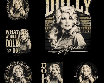 Dolly Parton PNG Bundle, Vintage Country Music Legend, What Would Dolly Do, Retro Western Digital Download