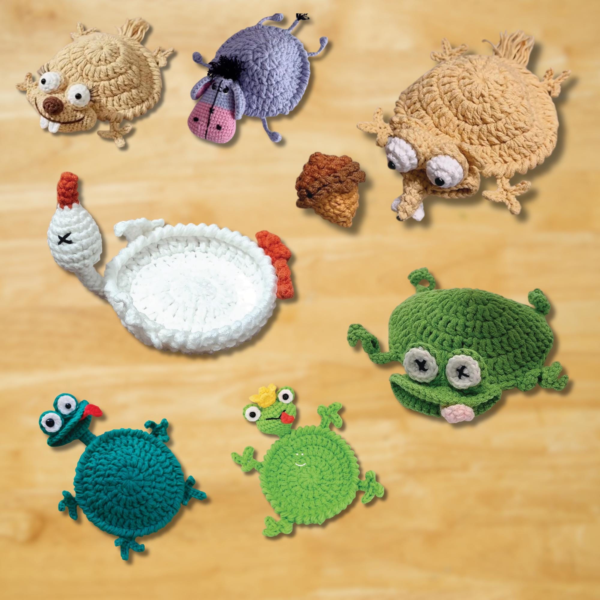 22-in-1 Animal Crochet Coaster Patterns, Mug Hugger Bundle
