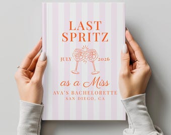 Last Spritz as a Miss Bachelorette Guest Book Bride Keepsake Book Bachelorette Party Memory Book Polaroid Photo Guestbook Aperol Spritz