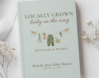 Locally Grown Baby Shower Guest Book Keepsake Memory Book Expecting Mom Gift Farmers Market Baby Shower Garden Theme Baby Shower
