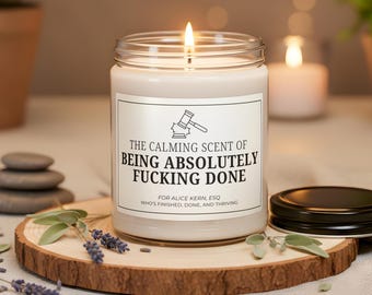 Funny Law School Grad Gift Candle Lawyer Gift 2026 Graduation Bar Exam Pass Future Lawyer Gift 2026 Graduate Presents New Chapter Begins