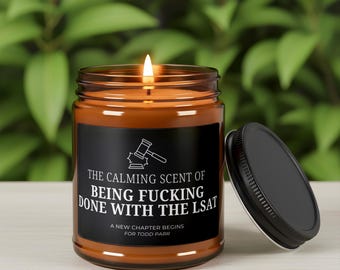 Funny LSAT Candle Gift Passed LSAT Law School Gift Custom Candles Law Student Gifts Future Lawyer Gift New Chapter Begins