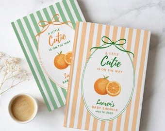A Little Cutie Is On The Way Baby Shower Guest Book Keepsake Memory Book Italian Baby Shower Expecting Mom Gift Clementine Baby Shower