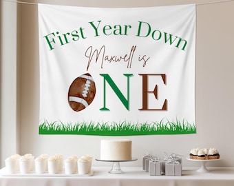 Football First Year Down First Birthday Tapestry First Down Birthday Welcome Backdrop Rookie Year Custom Tapestry 1st Year Down Theme