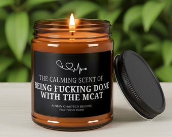 Funny MCAT Candle Gift Passed MCAT Medical School Gift Med Student Gifts Custom Candles Future Doctor Gift New Chapter Begins