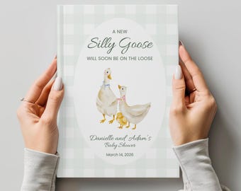 Silly Goose Baby Shower Personalized Baby Shower Guest Book Baby Shower Spring Silly Goose Loose Keepsake Memory Book Expecting Mom Gift