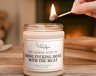 Funny MCAT Candle Gift Passed MCAT Medical School Gift Med Student Gifts Custom Candles Future Doctor Gift New Chapter Begins