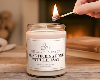 Funny LSAT Candle Gift Passed LSAT Law School Gift Custom Candles Law Student Gifts Future Lawyer Gift New Chapter Begins