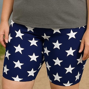Patriotic Shorts, Stars Bike Shorts, Red White and Blue Bike Shorts, USA, 4th of July Gear, America, Activewear, American Flag Shorts