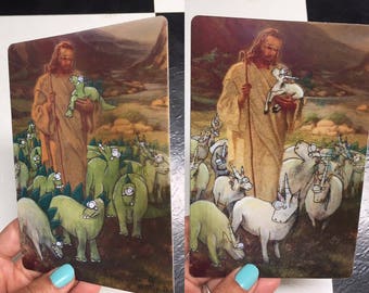 Jesus And His Fat-Ass Unicorns And Handsome Stegosauruses 4 x 6 Hologram