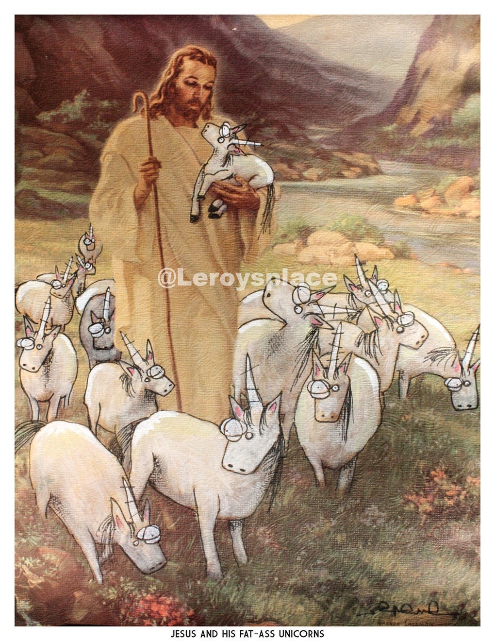 Jezus en zijn Fat-Ass eenhoorns 8,5 x 11 print, grappige Jezus kunst,  Unicorn Art - Etsy België, image size:1020x1320