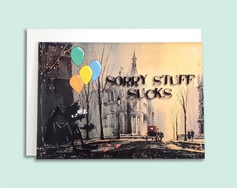 Sorry Stuff Sucks Card, Lighthearted Sympathy Card