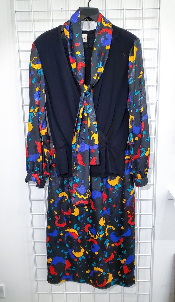 Incredible Matching Vintage Blouse/Skirt Set with