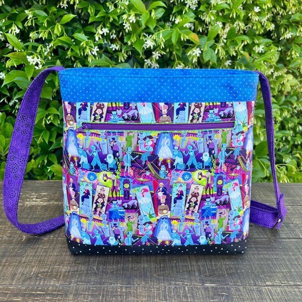 Disney Haunted Mansion Cross Body Bag Purse Custom  Handbag Hitchhiking Ghosts Madame Leota Hatbox Ghost