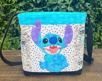 Disney 626 Stitch Cross Body Bag Purse Custom Applique Handbag Lilo Scrump