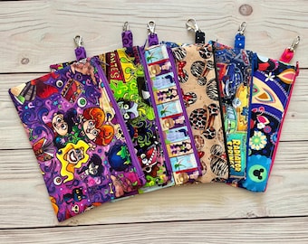 Multiple Selection * Disney Tiny Zipper Pouch Haunted mansion Cars Hocus Pocus Minnie Mouse Safari