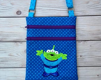 Disney Toy Story Cross Body Bag Purse Custom  Handbag Aliens