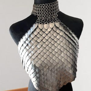 Silver Dragon Scalemail Armor Top