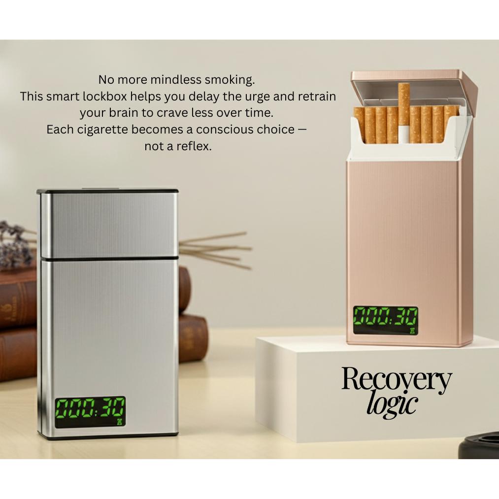 cigarette timer Smart Cigarette Lock Box With Timer – Smoking Cessation Aid, Metal Brushed  Quit Smoking Case, Self-discipline Smoke Control Gift for Smokers
