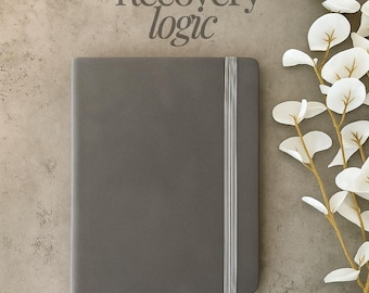 Grey Sheepskin Notebook Journal – A5 - Soft Leather Writing Diary with Elastic Band | Luxury Vintage Hardcover Lined Book for Men & Women
