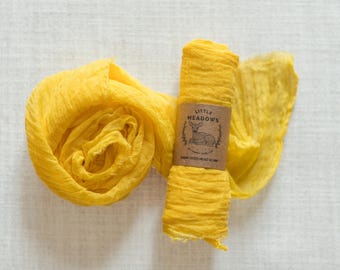 Organic Cotton Gauze Kerchief/Scarf (yellow crocus)
