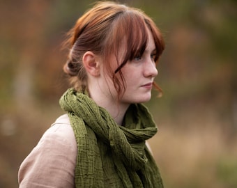 Organic Cotton Gauze Scarf (sap green)