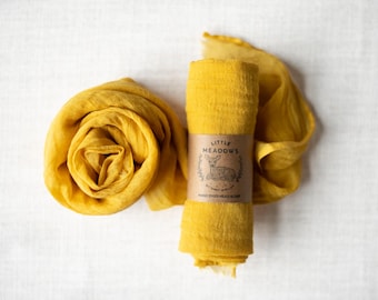 Organic Cotton Gauze Kerchief/Scarf (yellow crocus)