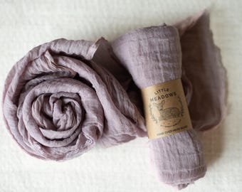 Organic Cotton Gauze Kerchief/Scarf (smoky lilac)