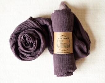 Organic Cotton Gauze Kerchief/Scarf (aubergine)