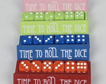Time to Roll the Dice Set, Portable Game with 6 Color Dice
