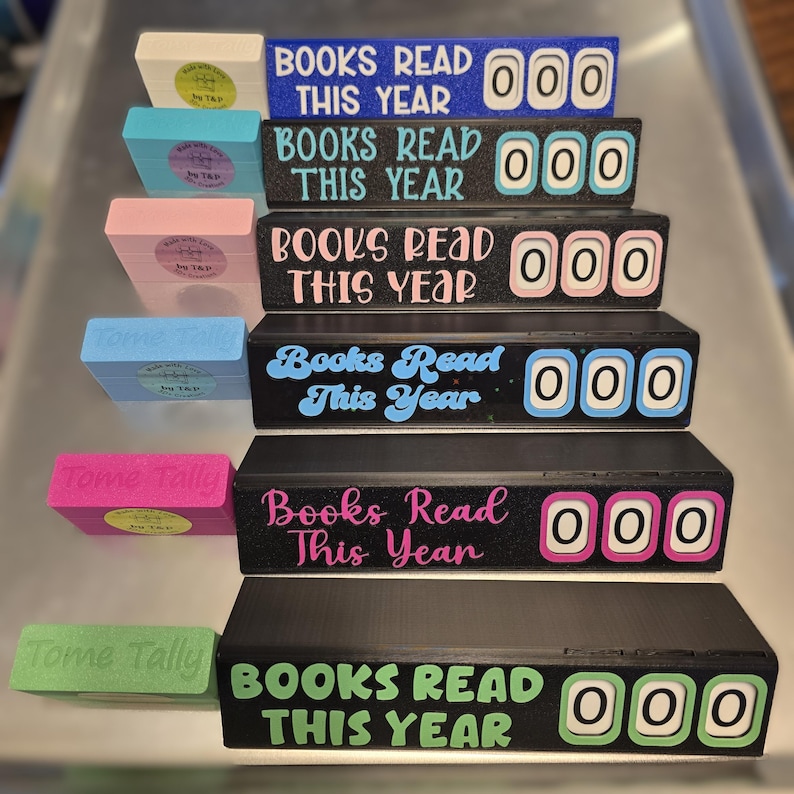 Tome Tally 3D Printed Books Read Counter with Storage Box | Shelf Organizer for Books Read This Year | Book Tracker Gift image 10