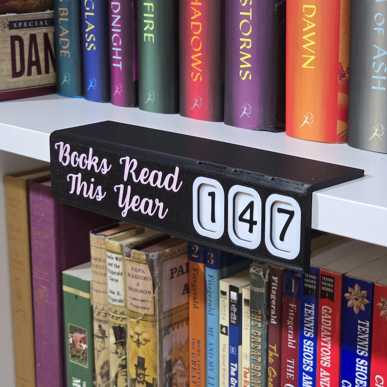 Tome Tally 3D Printed Books Read Counter with Storage Box | Shelf Organizer for Books Read This Year | Book Tracker Gift image 7