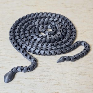 3D Printed Snake 50in - Flexible, Realistic, Fidget, Sensory, Desk Decor, Multi-color, Novelty Gift.