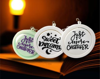 Book Lover Fidget Keychain | Just One More Chapter Decision Spinner | 3D Printed Bookworm Gift for Readers and Booktok Fans