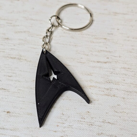 Star Trek Delta Shield Keyring 3D Printed Starfleet Insignia