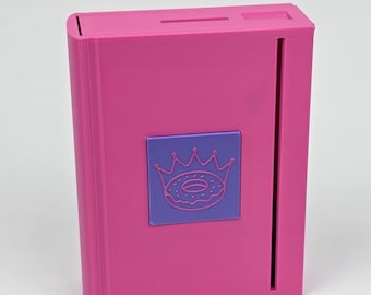 Custom Monogram Book Bank - Hidden Bookshelf Money Box - Personalized Gift for Readers & Gamers - 3D Printed Coin Saver - Secret Book Safe
