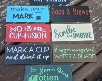 Add-On Saying Plates for Modular Party Cup Holder | Interchangeable Custom Signs for BBQs, Holidays, and Parties | Wet-Erase Back