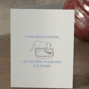 "Grußkarten, Lustige Katze, ""Congratulations onimmers Your Shit Together"", NA AA-Recovery-Karte, Meilenstein, Jubiläumskarte, 10er Pack"