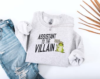 Assistant to the Villain-Inspired Embroidered Sweatshirt | Cozy Bookish Crewneck | Kingsley Frog Design | Fantasy Romance Gift