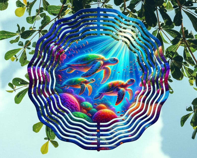 Ocean Wind Spinner PNG, Sea Turtle Sublimation Wind Spinner Designs ...