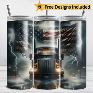Truck Driver Tumbler Wrap, Trucker 20 oz Skinny Tumbler Sublimation Design, Semi Truck PNG 18 Wheeler DIGITAL DOWNLOAD