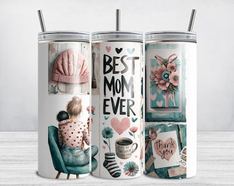 Moederdag beker wrap, beste moeder 20oz magere beker png, teal mama sublimatie beker ontwerp DIGITALE DOWNLOAD