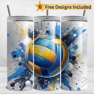 Volleyball Tumbler Wrap, 20 oz Skinny Tumbler Sublimation Design, Volleyball Team PNG Sports Girl Mom DIGITAL DOWNLOAD