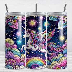 Unicorn Tumbler Wrap, Kids 20oz Skinny Tumbler Wrap PNG, Girls Sublimation Tumbler Design DIGITAL DOWNLOAD