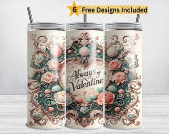Valentines Day Tumbler Wrap PNG: 20oz Sublimation Design (DIGITAL DOWNLOAD)