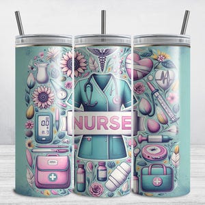 Nurse Tumbler Wrap, 20oz Skinny Teal Nurse Tumbler Wrap PNG, Health Medical Nursing Sublimation Tumbler Design DIGITAL DOWNLOAD
