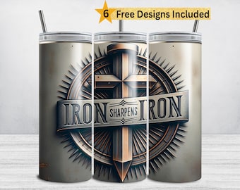 IJzer scherpt ijzeren Christian Tumbler Wrap, 20oz mager bijbelvers Tumbler Wrap PNG, christelijk geloof sublimatie Tumbler Design ALLEEN DIGITAAL